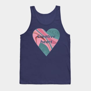 creative heart patterned with pink turquoise agate slice Tank Top